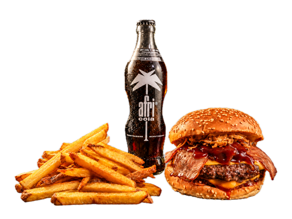 3H's Menü mit Burger, Pommes und Getränk